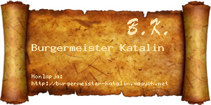 Burgermeister Katalin névjegykártya