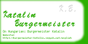 katalin burgermeister business card